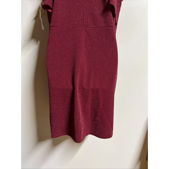 NEW Perfectly Priscilla Cold Shoulder Boutique Dress Size 3XL Red Sparkle - Picture 8 of 11